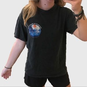 Brandy Melville Oversized Gold Coast Black T-shirt